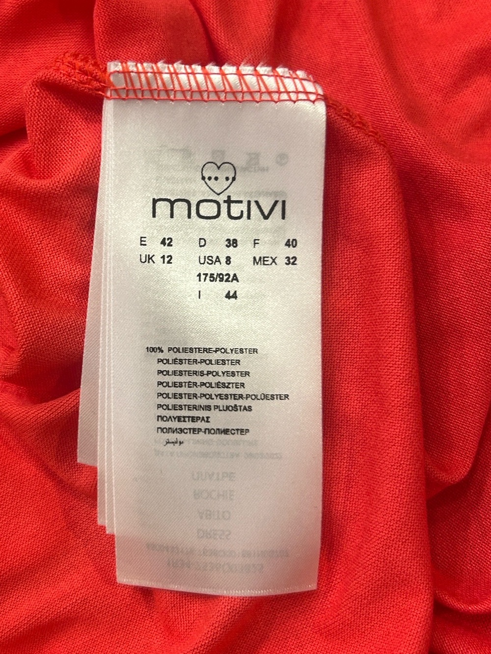 Motivi Georgette Botanical Print Pleated Midi Dress Red Orange Size 8 - Picture 8 of 9